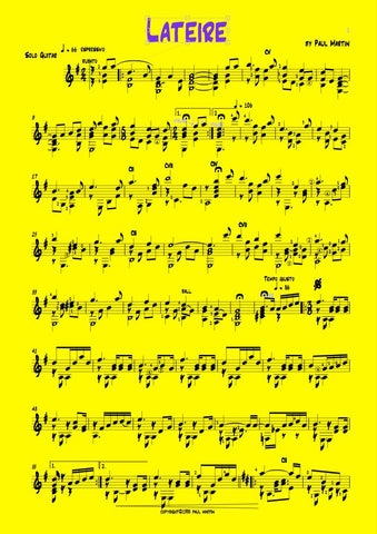 Guitar music, Latin guitar piece for solo guitar by Paul Martin. Spanish guitar, folk guitar sheet music.