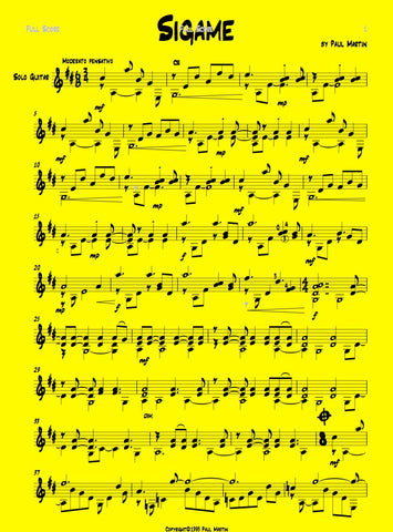 Guitar music, Latin guitar piece for solo guitar by Paul Martin. Spanish guitar, folk guitar sheet music.